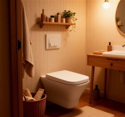 Fehér négyzet alakú falra szerelhető WC